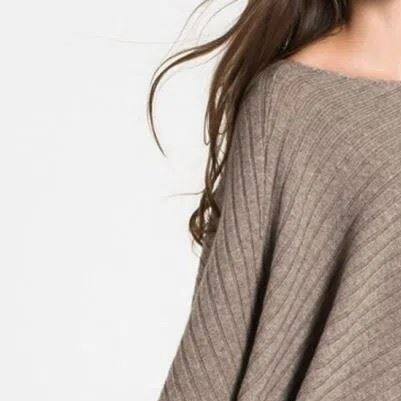 Rib Knit Cashmere Poncho