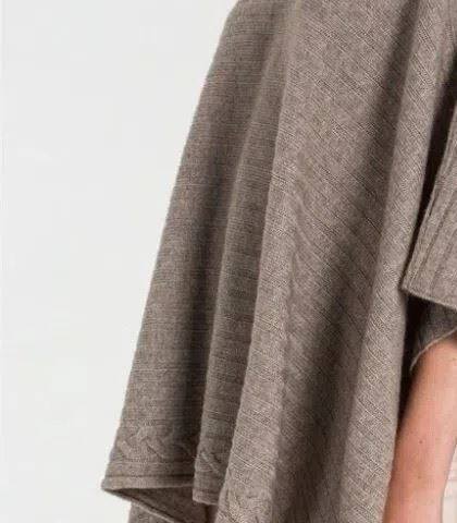 Rib Knit Cashmere Poncho