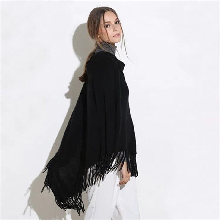 Winter Plain Cashmere Poncho