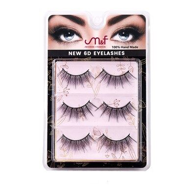 3 páry prírodných umelých mihalníc