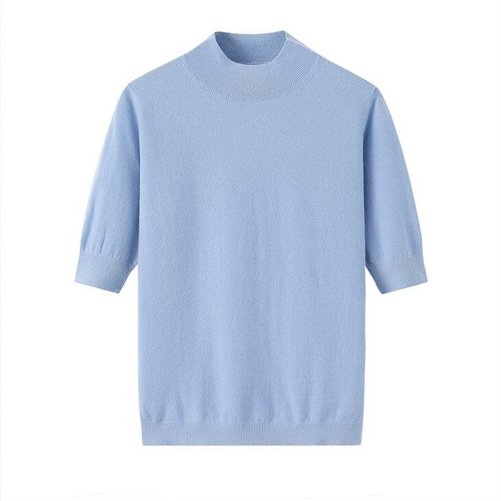 Cashmere Short Sleeve Sweaters 100 % Women Pure Cashmere Top Sweater