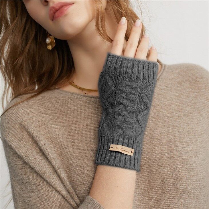 High Quality Latest Fingerless Winter Cashmere Gloves