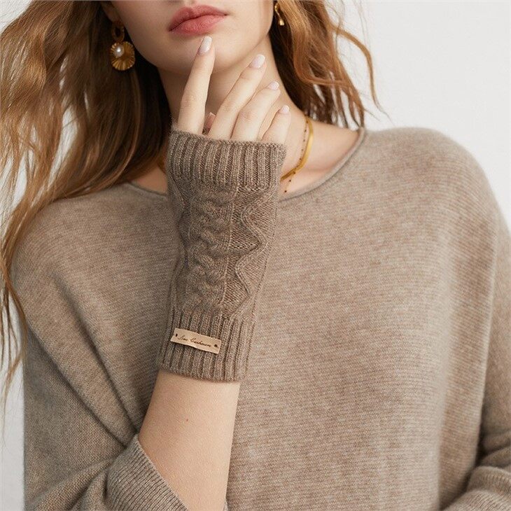 High Quality Latest Fingerless Winter Cashmere Gloves