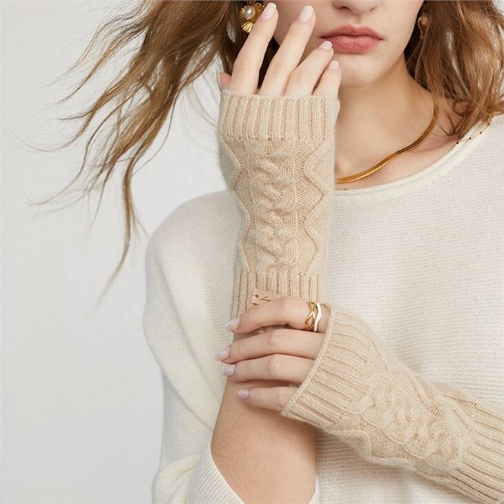 High Quality Latest Fingerless Winter Cashmere Gloves