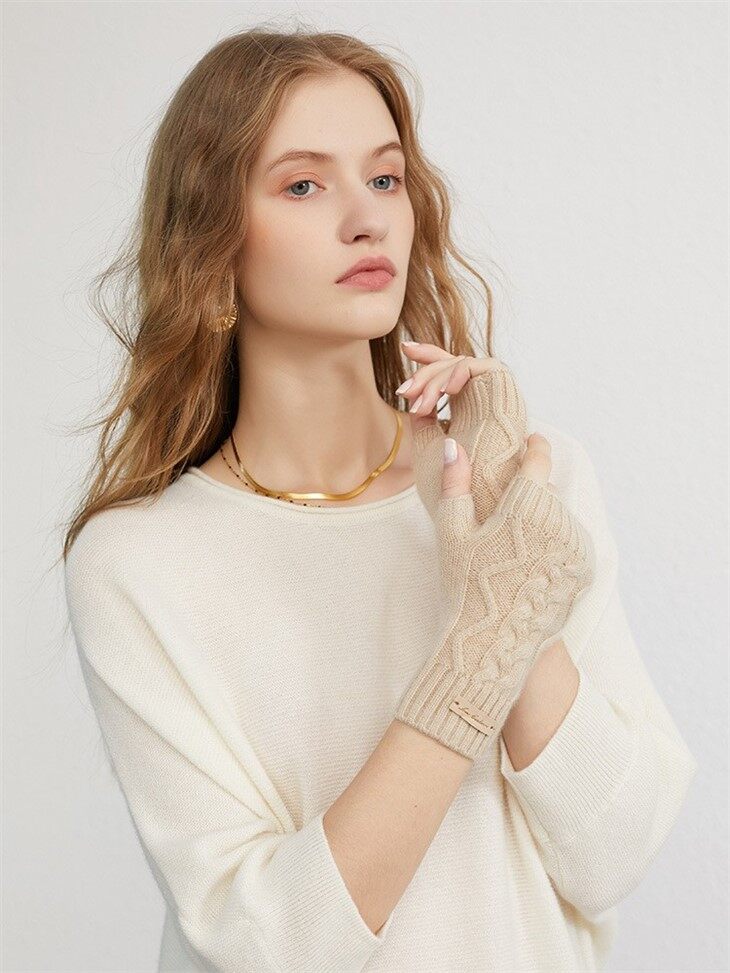 High Quality Latest Fingerless Winter Cashmere Gloves
