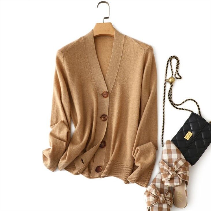 Latest Custom Buttons Women's Sweaters Cashmere Sweater