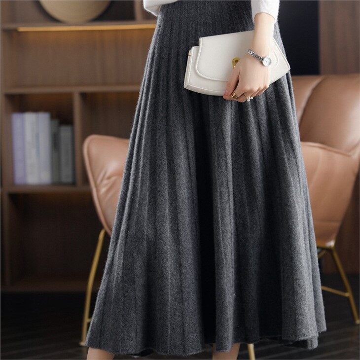 Supplier Customised High Quality 100% Wool Knitted Skirt