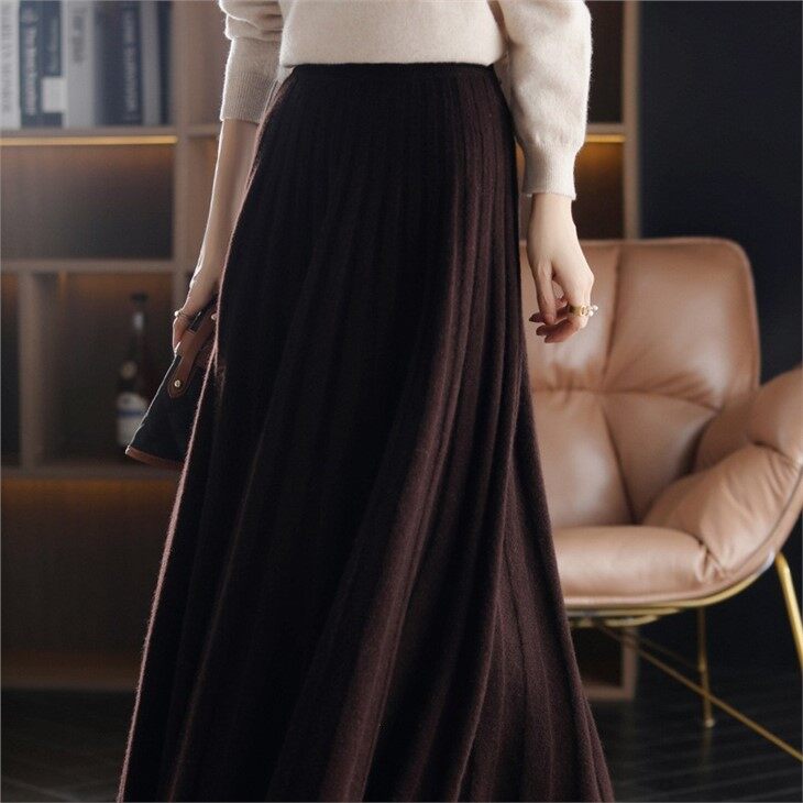 Supplier Customised High Quality 100% Wool Knitted Skirt