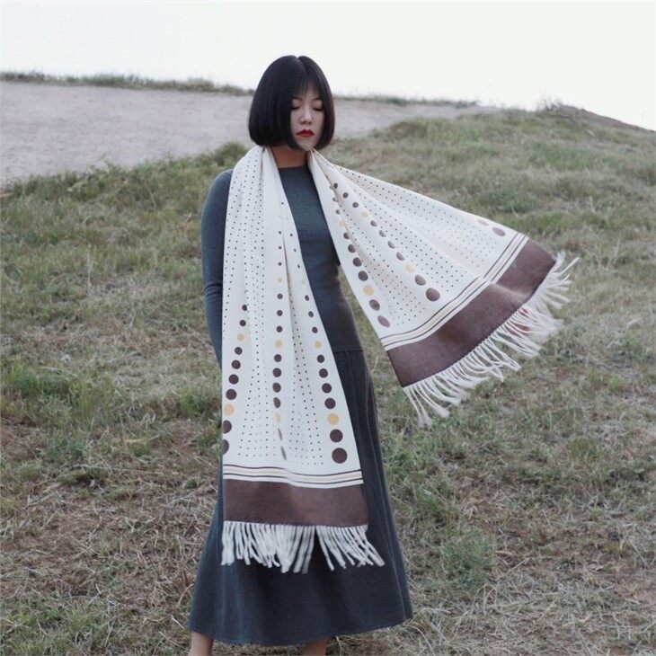 Polka Dot Cashmere Scarf