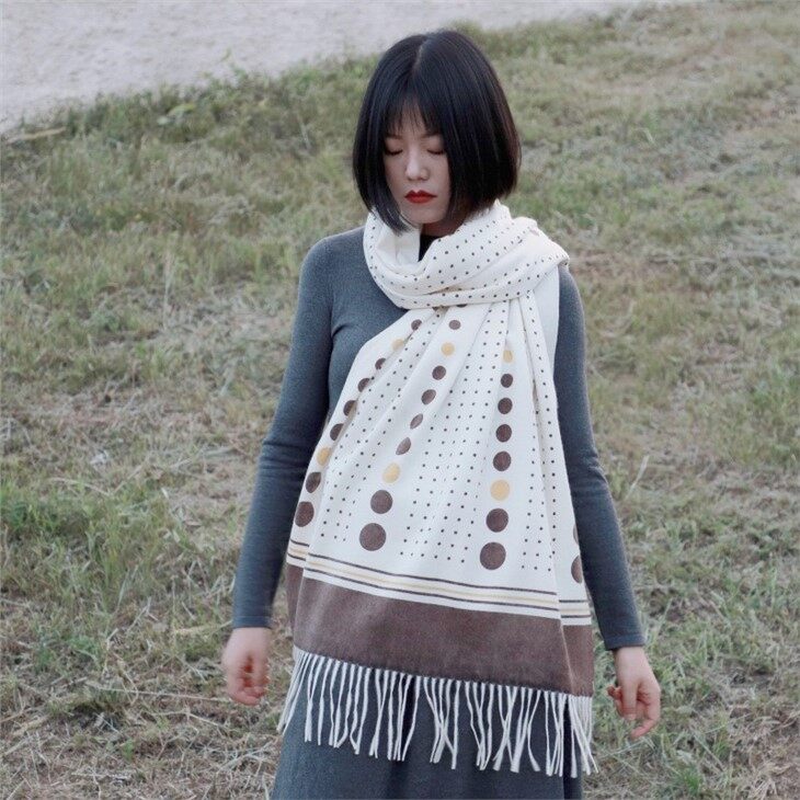 Polka Dot Cashmere Scarf