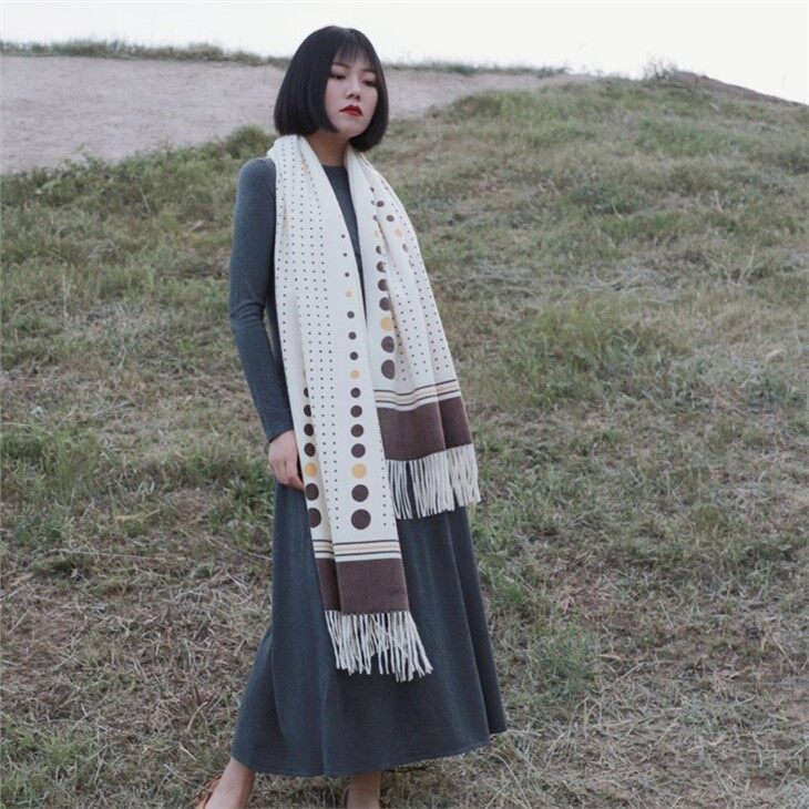 Polka Dot Cashmere Scarf