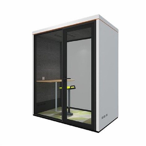 Usean henkilön äänieristetty puhelinkoppi vastaanottoa varten