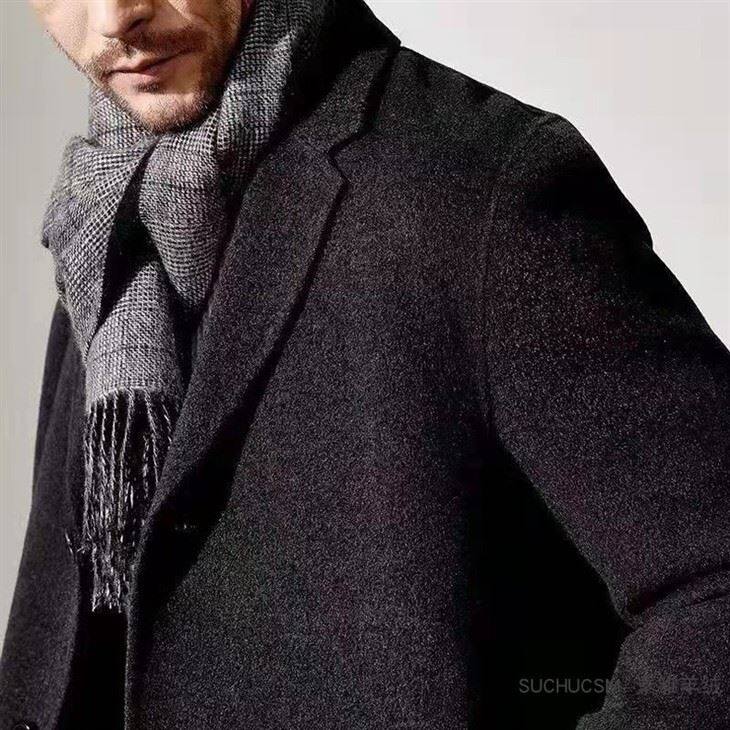 Unisex Checked Double Side Cashmere Scarf