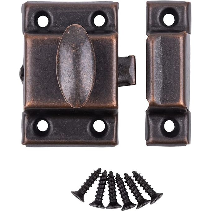 Stamped Antique Copper Bronze Cabinet Door Latch(384)(001)