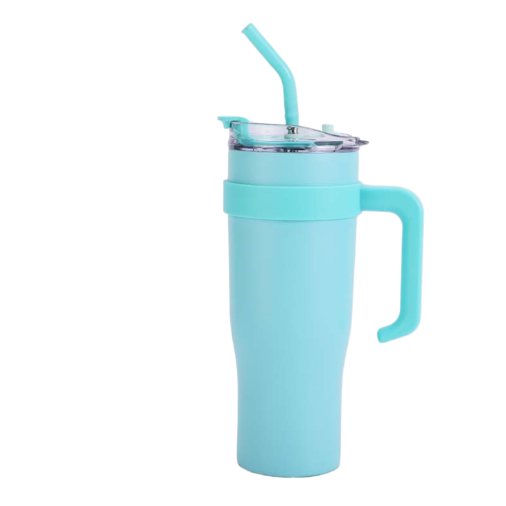 Big Capacity Tumbler Insulated Stainless Steel Car Cup With Straw