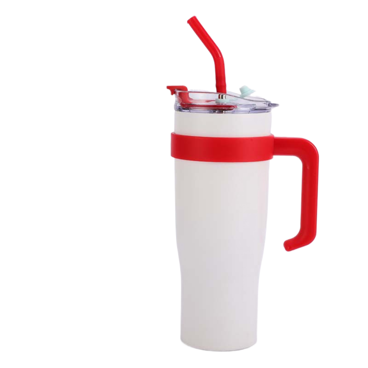 Big Capacity Tumbler Insulated Stainless Steel Car Cup With Straw