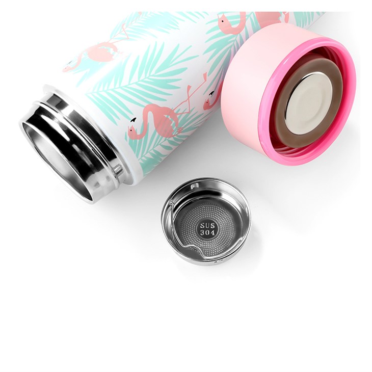Double Insulated Drink Bottle Flamingo Pink & Blue Flask