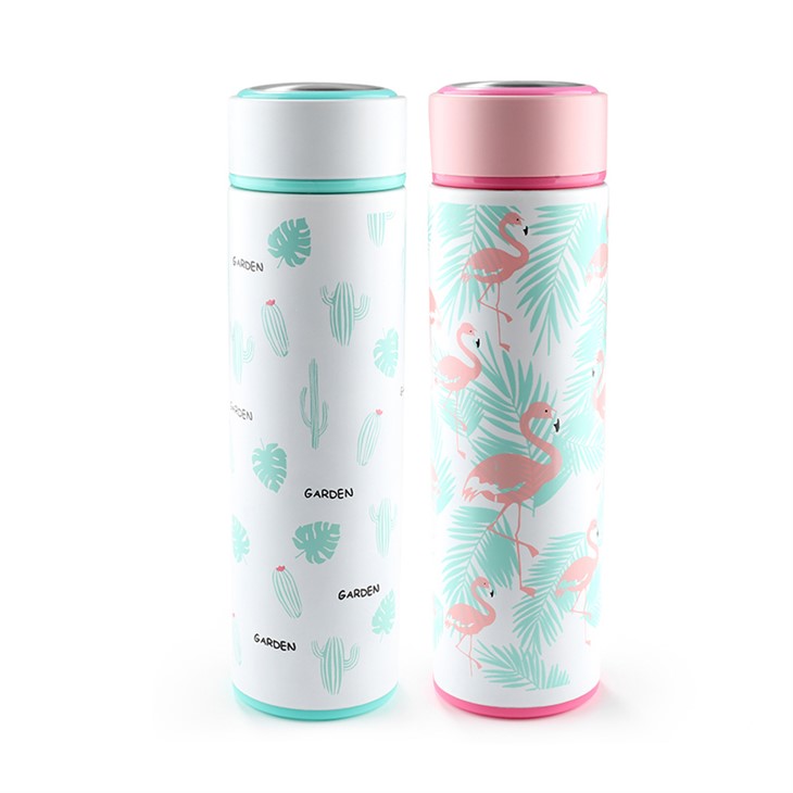 Double Insulated Drink Bottle Flamingo Pink & Blue Flask