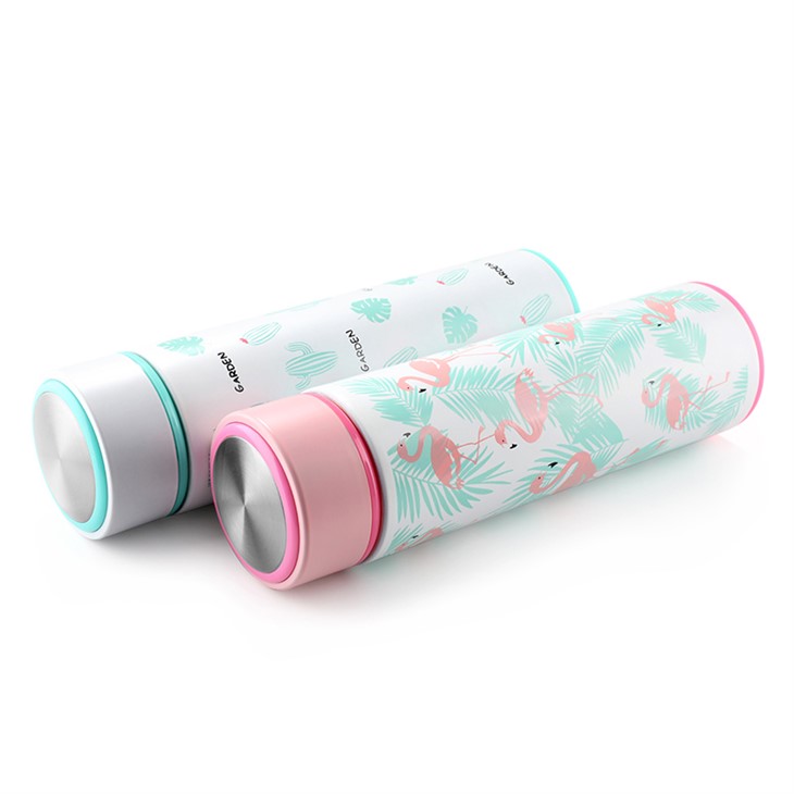 Double Insulated Drink Bottle Flamingo Pink & Blue Flask