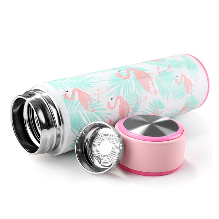 Double Insulated Drink Bottle Flamingo Pink & Blue Flask
