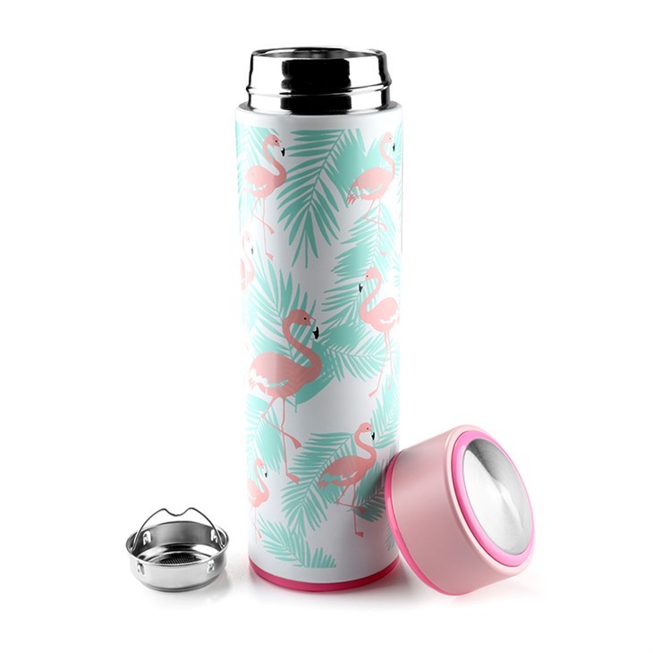 Double Insulated Drink Bottle Flamingo Pink & Blue Flask