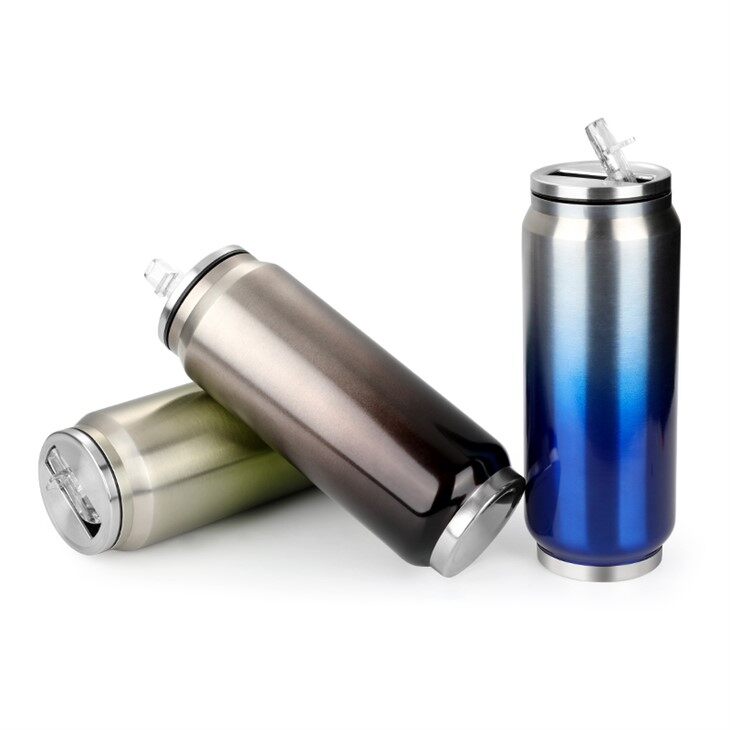 Double Wall Stainless Steel Tumbler Insulated Sublimation Bottle With Straw