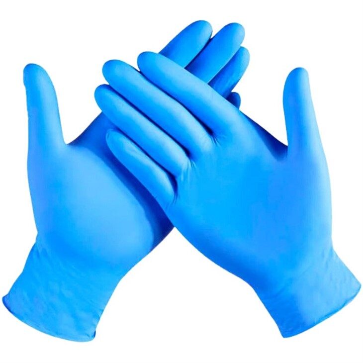 blue nitrile gloves large