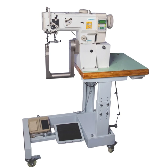 Direkt-drivna symaskiner i U-form med rörlig arm för väskor