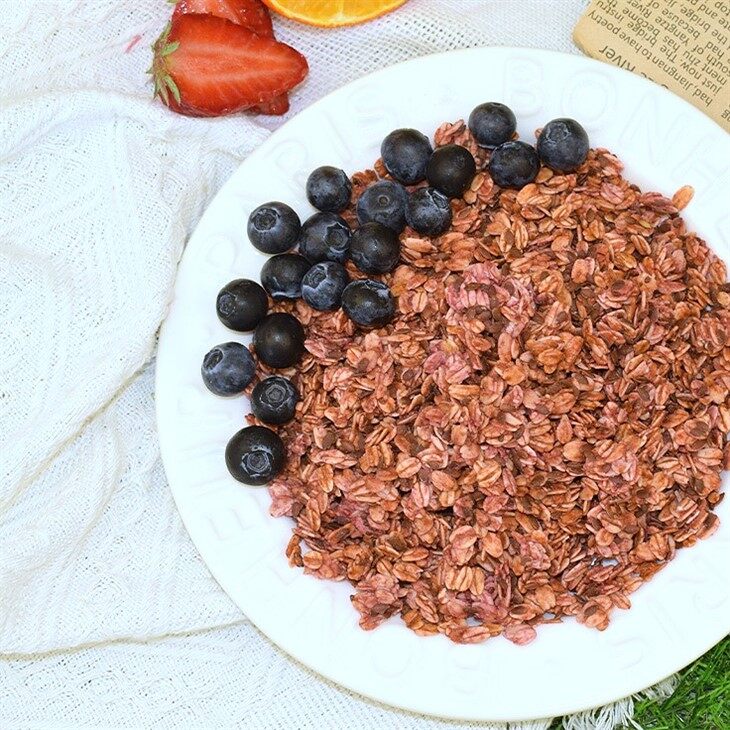 Strawberry instant oatmeal in a bowl