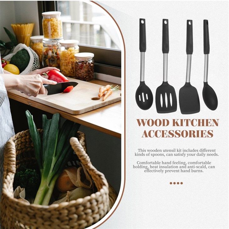4Pcs Silicone Kitchen Utensil Set high quality