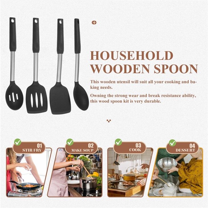 4Pcs Silicone Kitchen Utensil Set factory