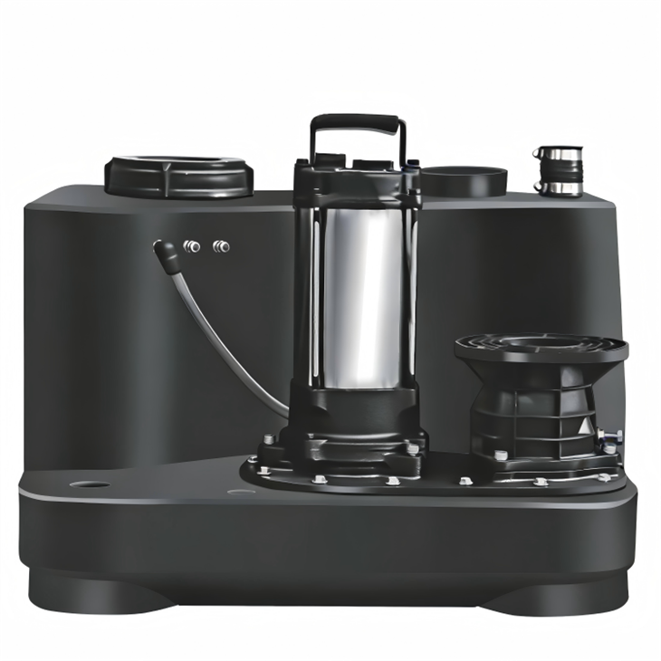 Semi-external single pump sewage lifting station