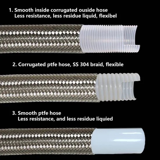 SS Braided Smooth Bore PTFE Hose factory