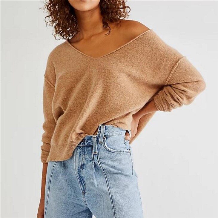 Best Womens V Neck Sustainable Cashmere Sweaters