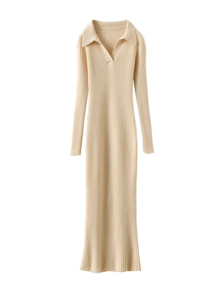 Black Long Wool Wrap Dress Womens