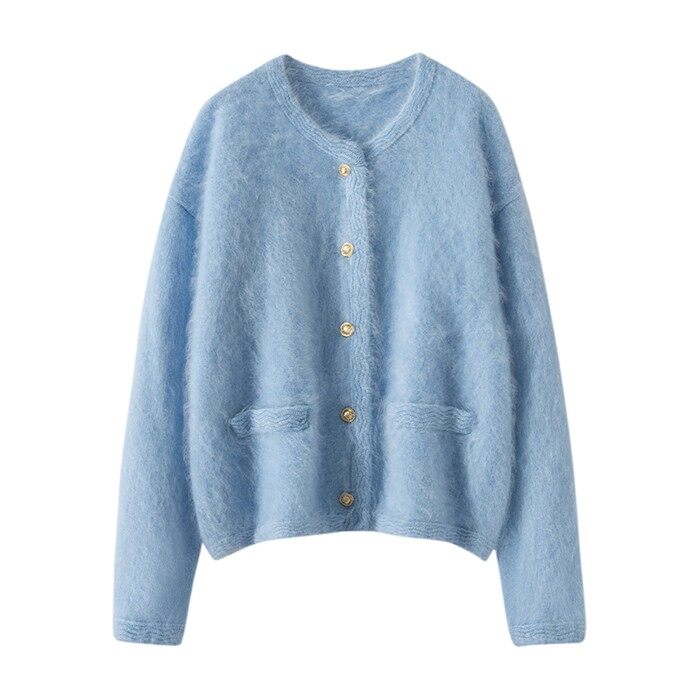 Brushed Cashmere Knit Cardigan