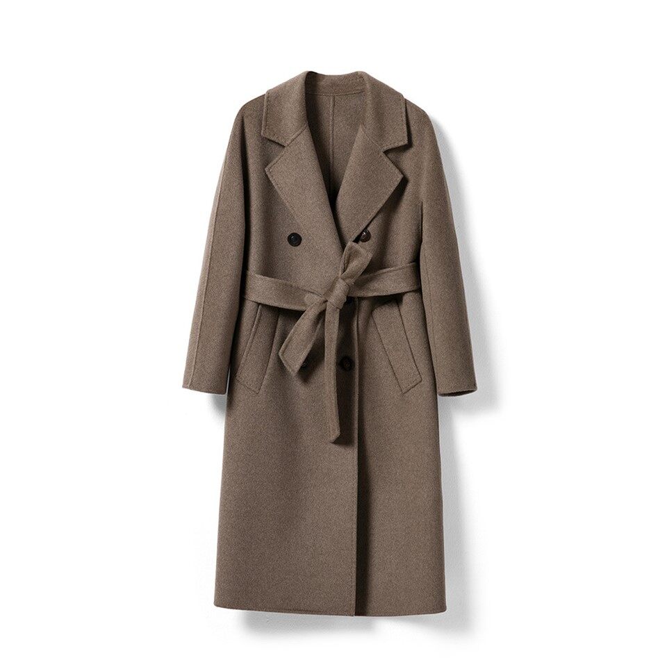 Brązowy płaszcz kaszmiru