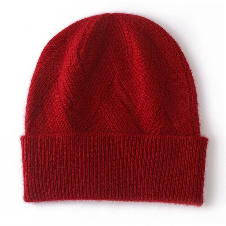 Cashmere Winter Knitted Beanie Hat