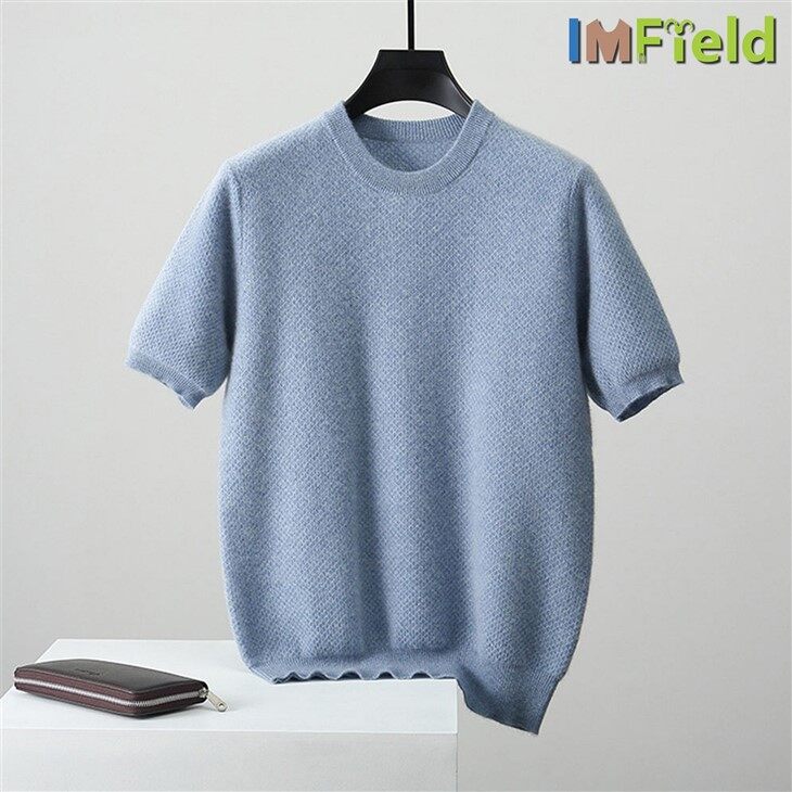 Casual Round Short Sleeved 100% Cashmere Sweater