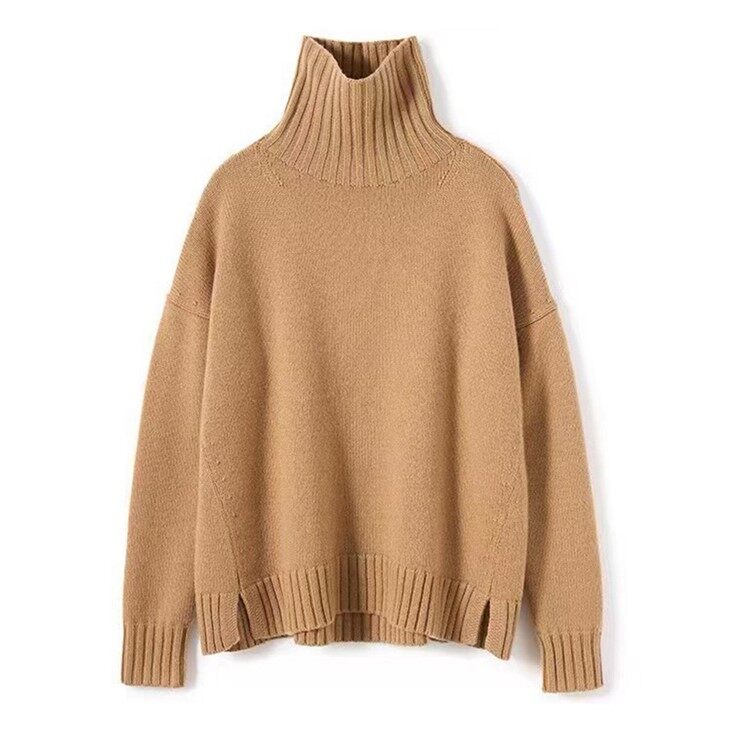 Chunky Kint Pure Cashmere Turtleneck Loose Sweater
