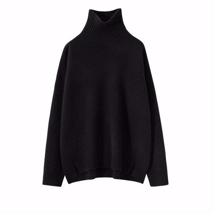 Chunky Kint Pure Cashmere Turtleneck Loose Sweater
