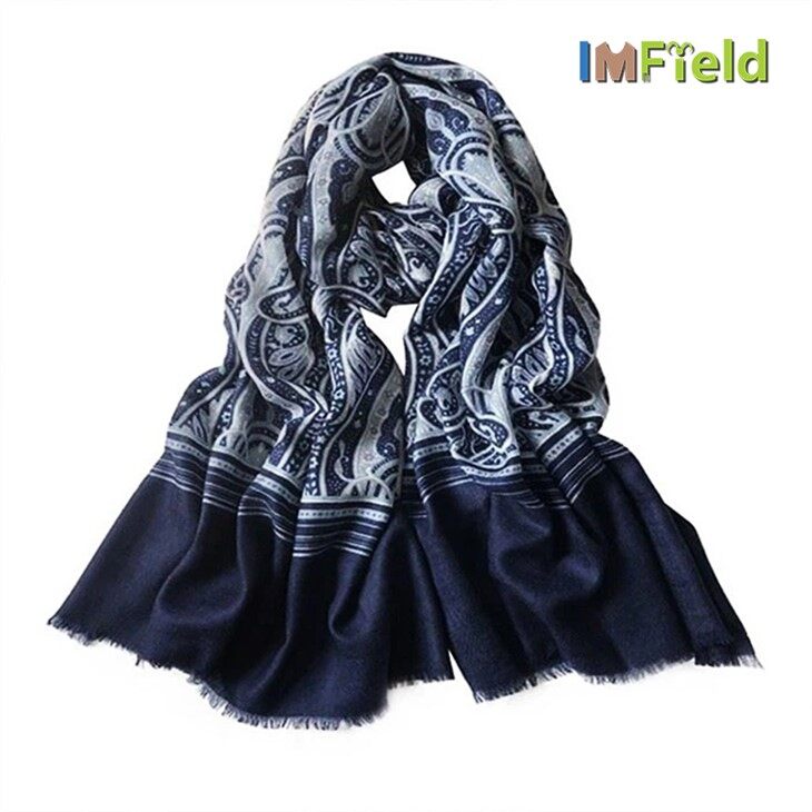 Klasszikus Paisley Print fésült kasmír sál