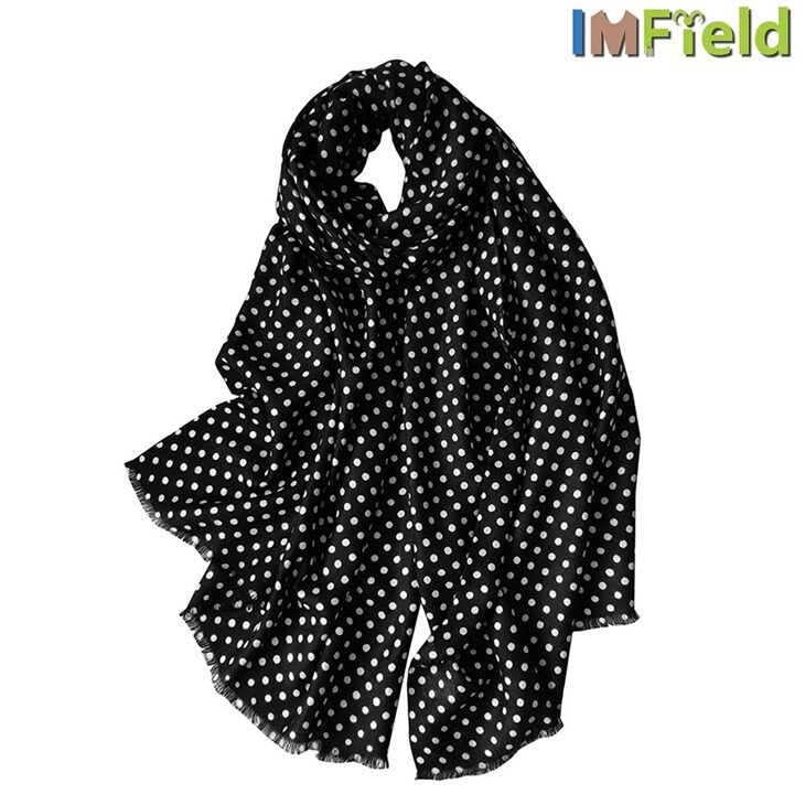 Classic Polka Dot Wool Scarf