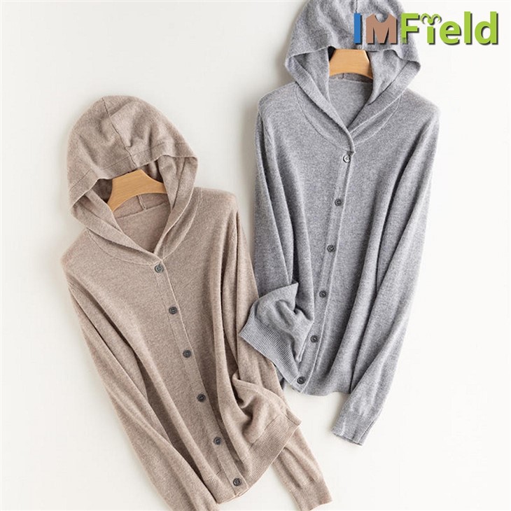 Custom Plain Knit Women 100% Cashmere Hoodie