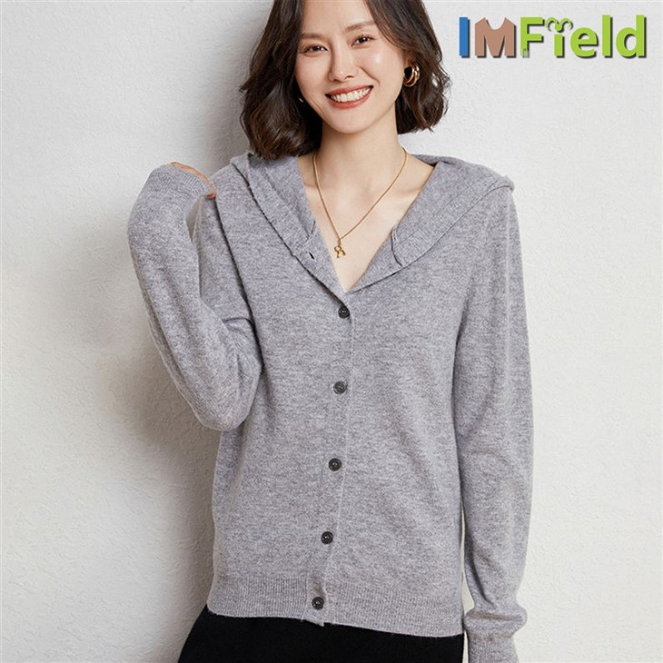 Custom Plain Knit Women 100% Cashmere Hoodie