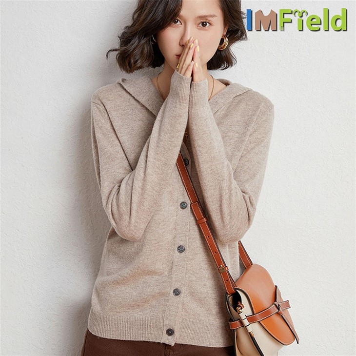 Custom Plain Knit Women 100% Cashmere Hoodie