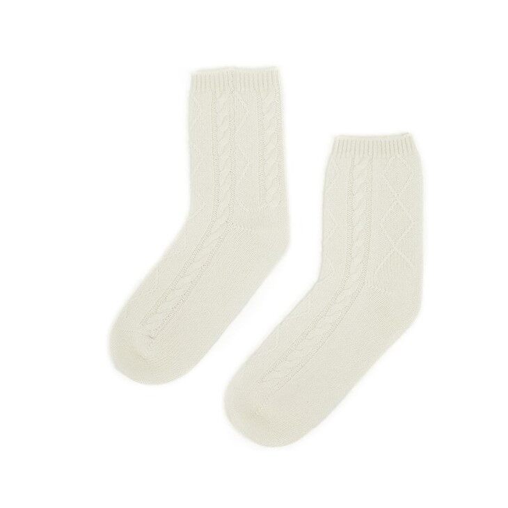 Custom Women Cable Knitted Winter Warm Soft 100% Cashmere Socks
