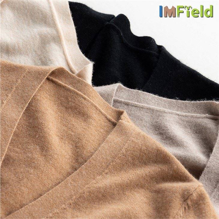Custom Women V Neck Cashmere Casual Solid Color Cashmere Knit Cardigan