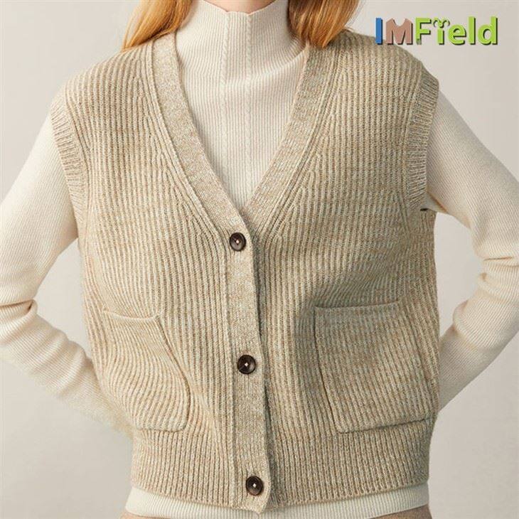 Customized OEM New Wool Loose Vest Ladies Sleeveless Knitting Top Sweater Wear Wool Waistcoat