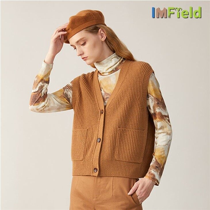 Customized OEM New Wool Loose Vest Ladies Sleeveless Knitting Top Sweater Wear Wool Waistcoat